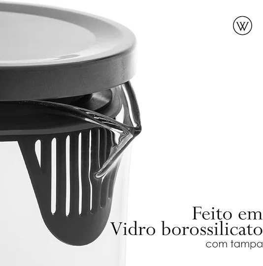 Jarra de Vidro Borossilicato com Tampa 1l - Wolff