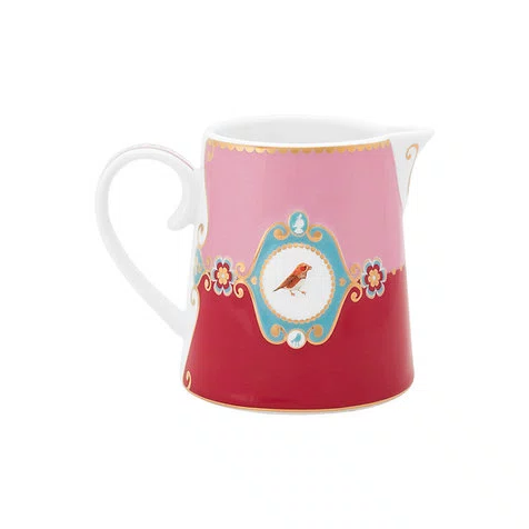 Jarra Pequena Medallion Rosa Vermelho Love Birds