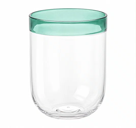Jogo 6 Copos em Vidro com Detalhe Verde 480ml - In Casa