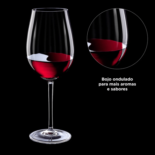 Taças de Cristal para Bordeaux Grand Cru 690ml 6 Peças Selo Prata - Imperattore