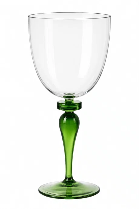 Jogo 6 Taças em Vidro com Base Verde 230ml - In Casa