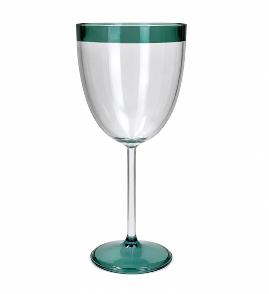 Jogo 6 Taças em Vidro com Detalhe Verde 280ml - In Casa