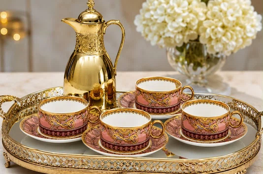 Jogo de 8 Peças para Café Rocaille Salmão 80ml - Full Fit