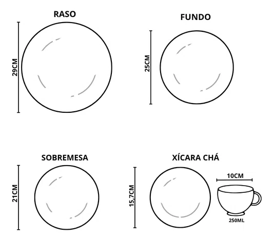 Jogo de Jantar Caraíva 30 Peças Br Acetinada - Alleanza