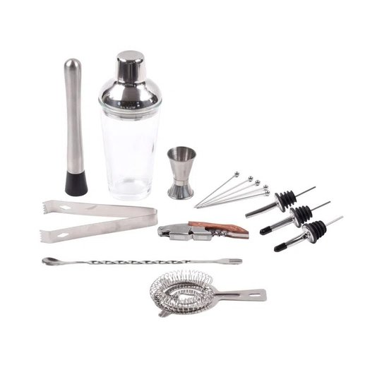 Kit Bar com Suporte em Bambu 15 Peças - Kenya