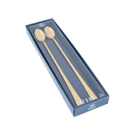 Kit Colheres Aço Inox Bailarina 30cm Oxford Dourado - Wolff