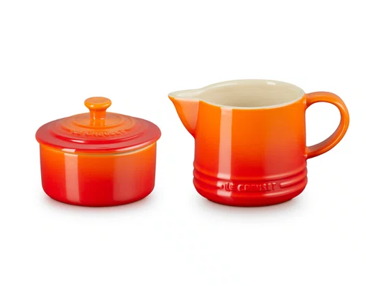 Kit Creme e Açúcar Laranja Flame - Le Creuset