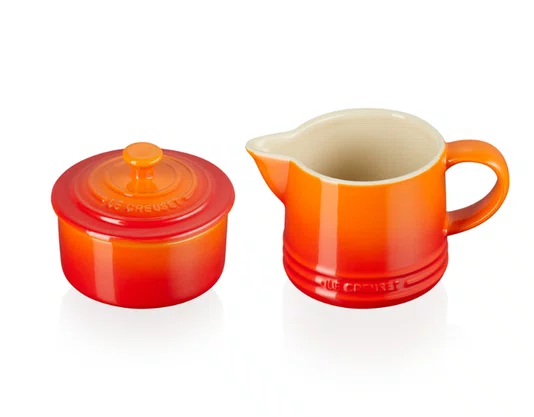 Kit Creme e Açúcar Laranja Flame - Le Creuset