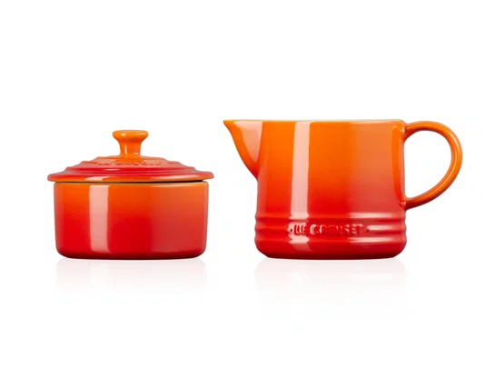 Kit Creme e Açúcar Laranja Flame - Le Creuset