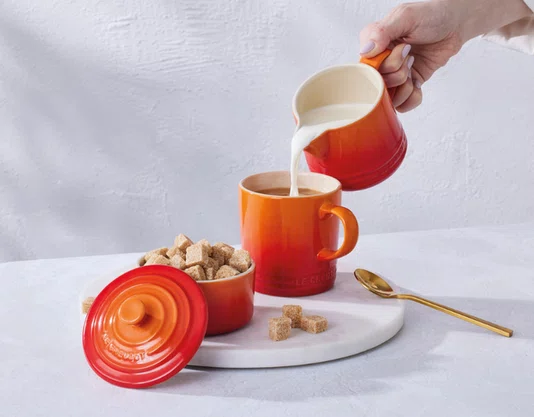 Kit Creme e Açúcar Laranja Flame - Le Creuset