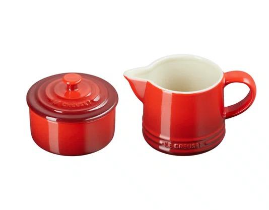 Kit Creme e Açúcar Vermelho Cerise - Le Creuset