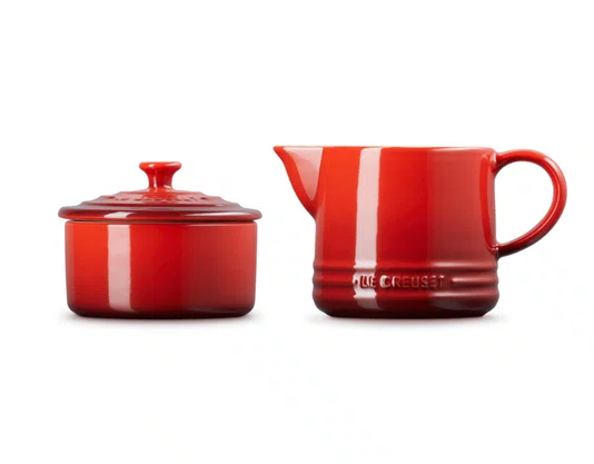 Kit Creme e Açúcar Vermelho Cerise - Le Creuset
