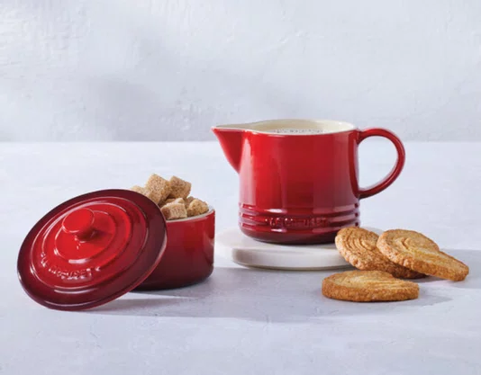 Kit Creme e Açúcar Vermelho Cerise - Le Creuset