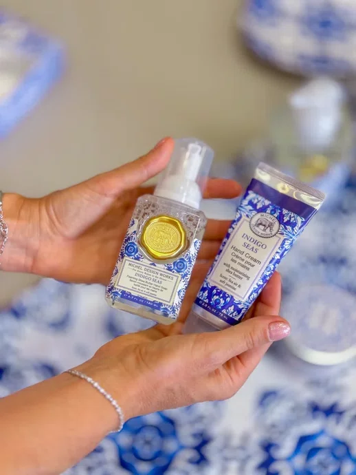Kit Mini Sabonete Líquido e Creme de Mãos Indigo Seas - Michel Design