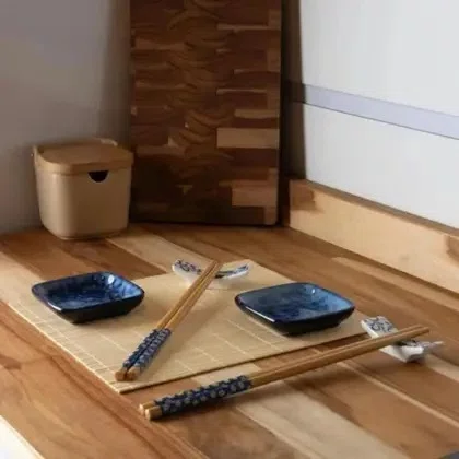 Kit Sushi 8 Pecas de Bambu Koi