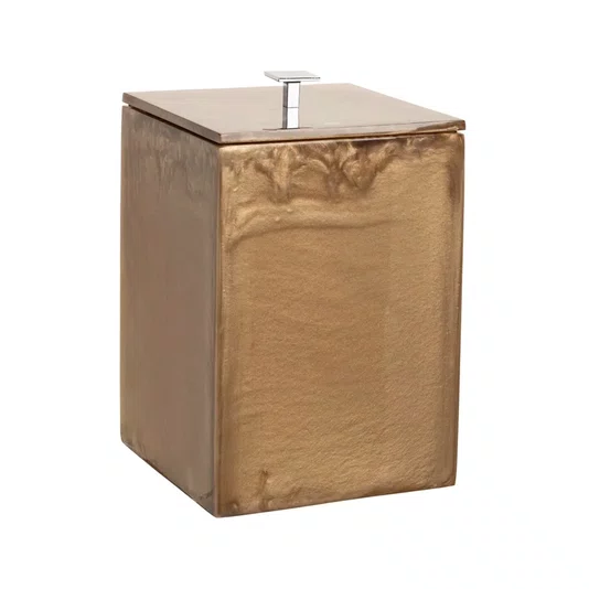 Lixeira Quadrada Champagne 18x27cm Cromado - Resimetal