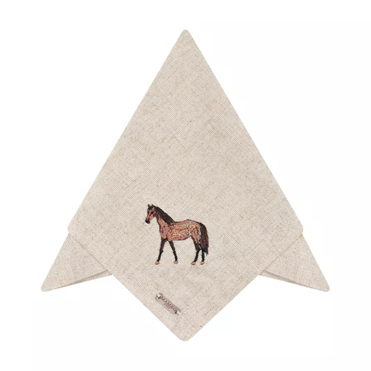 Lugar Americano Estampado Linho Bordado Cavalo - Mameg