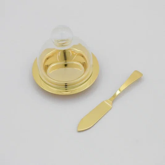 Manteigueira Ravena Inox Ouro com Espátula - Riva