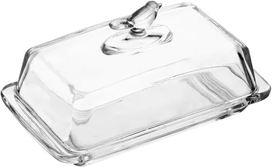 Manteigueira Retangular com Tampa Bird 18cm X 10cm X 9cm Cristal Ecológico - Wolff