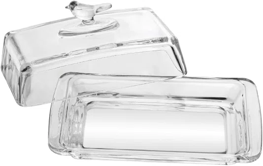 Manteigueira Retangular com Tampa Bird 18cm X 10cm X 9cm Cristal Ecológico - Wolff