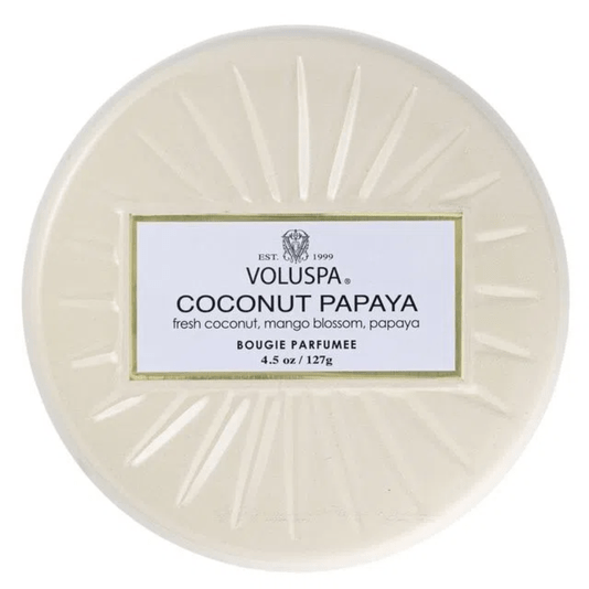 Mini Vela Lata 25h Coconut Papaya Voluspa