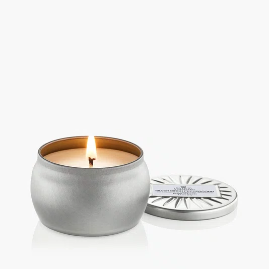 Mini Vela Lata 25h Silver Birch Peppercorn - Voluspa