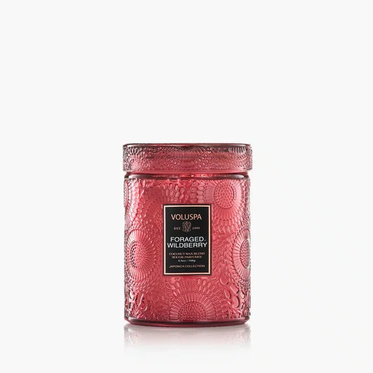 Mini Vela Pote Vidro 50h Relevo Foraged Wildberry - Voluspa