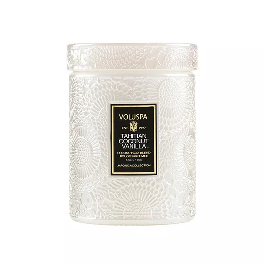 Mini Vela Pote Vidro 50h Relevo Tahitian Coconut - Voluspa