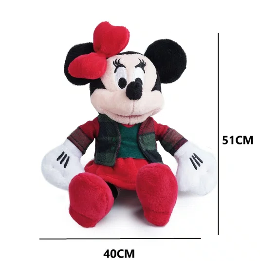 Minnie Pelúcia Roupa Xadrez Natal 51cm - Cromus