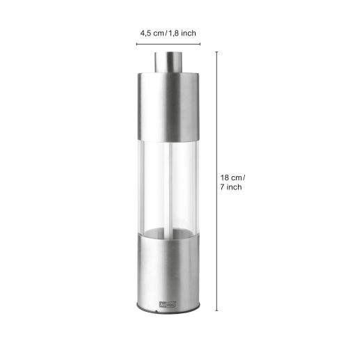 Moedor Pimenta e Sal Inox Acrilico 18 Cm Classic - Adhoc
