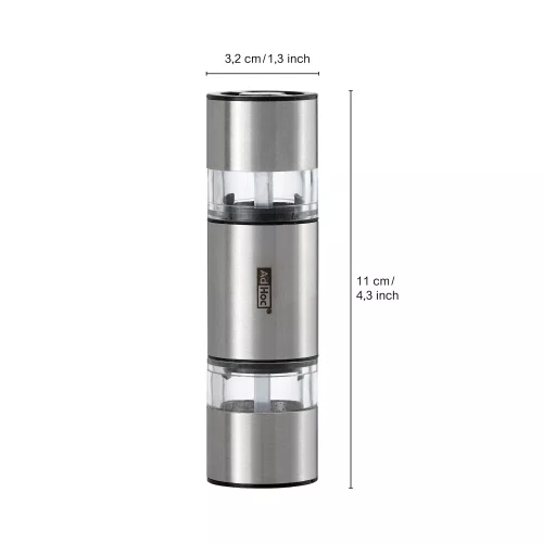Moedor Pimenta e Sal Inox e Acrilico 11cm Duomill Mini - Adhoc