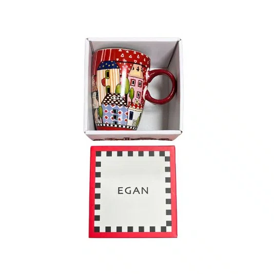 Caneca 430ml Vermelha Paese Mio - Egan Italy