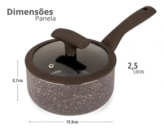Jogo de Panelas de 5pcs Marron - Hercules