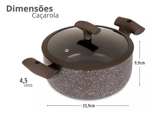 Jogo de Panelas de 5pcs Marron - Hercules