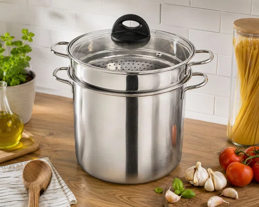 Panela para Pasta Cuoci e Vedi Aço Inox 6 Litros - Barazzoni