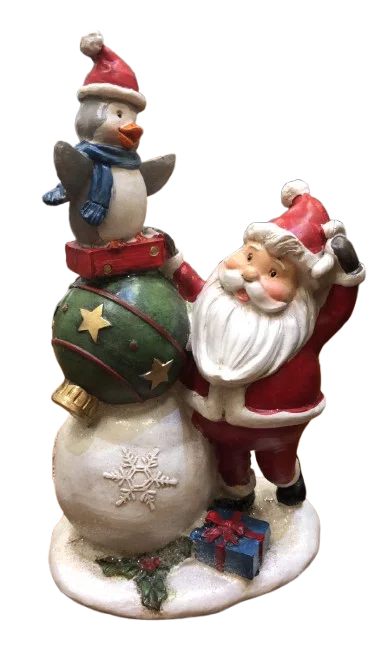 Papai Noel C/ Pinguim 20cm - Tok de Casa