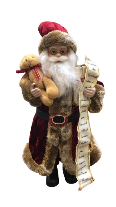Papai Noel com Lista e Urso 45cm - Cromus