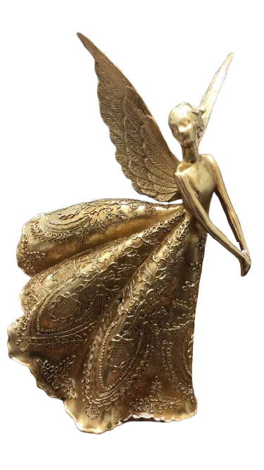 Peça Decorativa de Natal em Resina Anjo Dourado - Btc