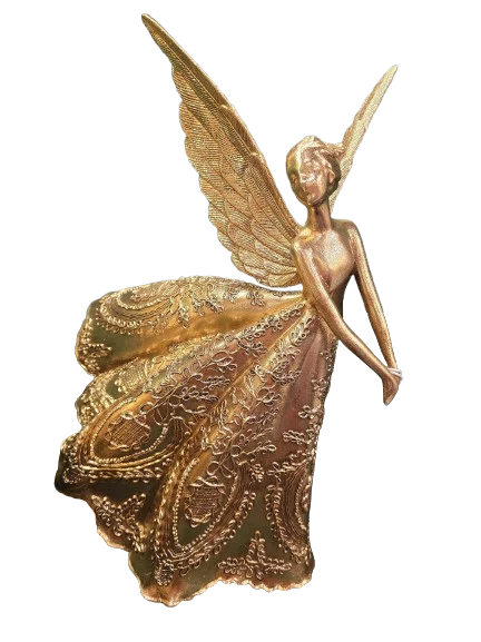 Peça Decorativa de Natal em Resina Anjo Dourado - Btc