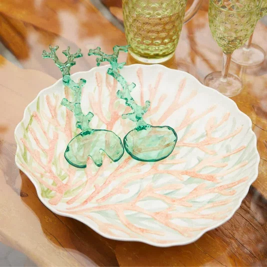 Pegador Salada Acrílico Verde Coral 32x13cm - Entrecasa