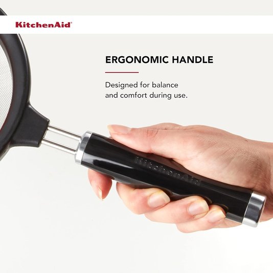 Peneira Aço Cozinha Coar Polvilhar Prático Preto - Kitchenaid