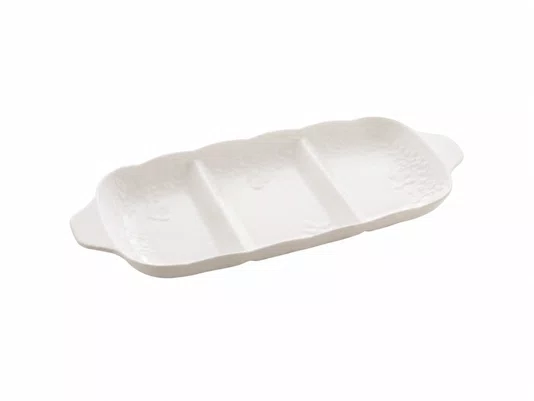 Petisqueira de Porcelana New Bone com 3 Divisorias