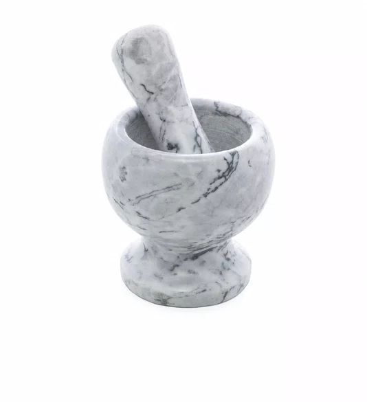 Pilao Marmore com Socador Cinza 11x11cm