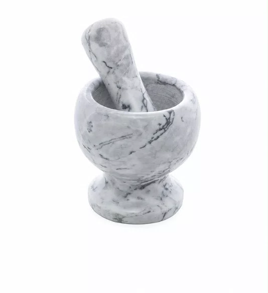 Pilao Marmore com Socador Cinza 11x11cm