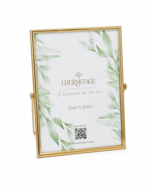 Porta Retrato Vertical em Metal 15x20cm Dourado - Full Fit