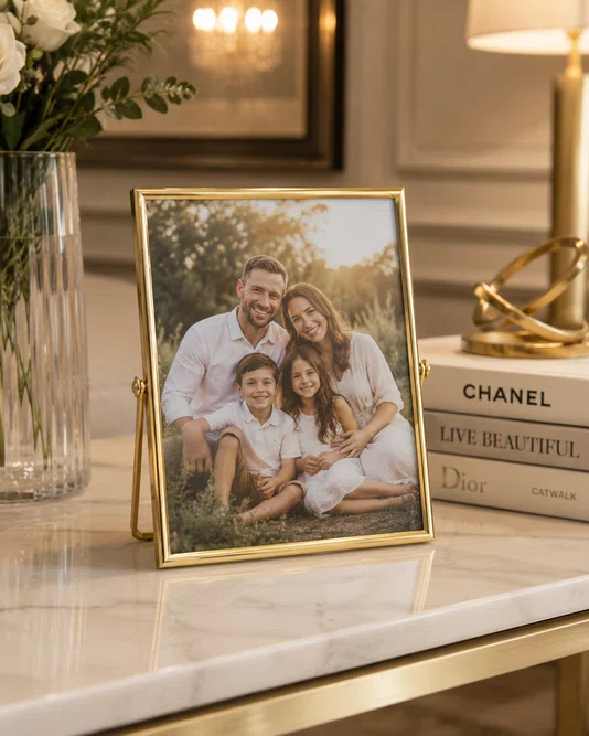 Porta Retrato Vertical em Metal 15x20cm Dourado - Full Fit
