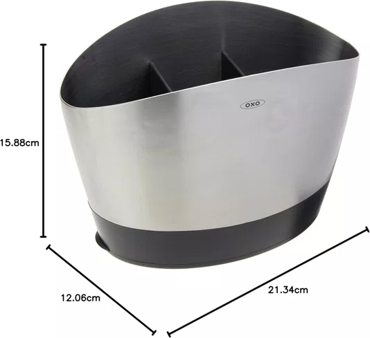 Porta Utensílios Cozinha Aço Inox 3 Compartimentos - Oxo