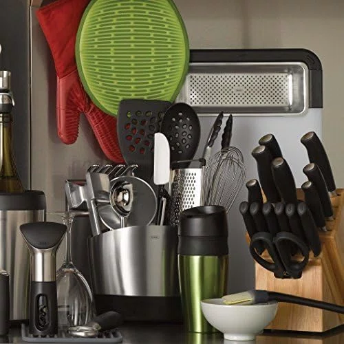Porta Utensílios Cozinha Aço Inox 3 Compartimentos - Oxo