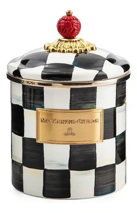 Pote Courtly Check Quadriculado Black 14cm - Mackenzie Childs