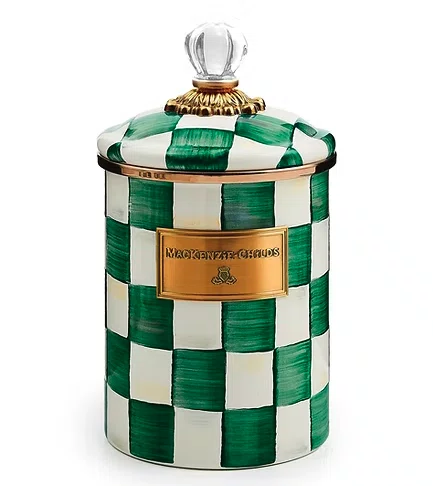 Pote Courtly Check Quadriculado Verde 14cm - Mackenzie Childs